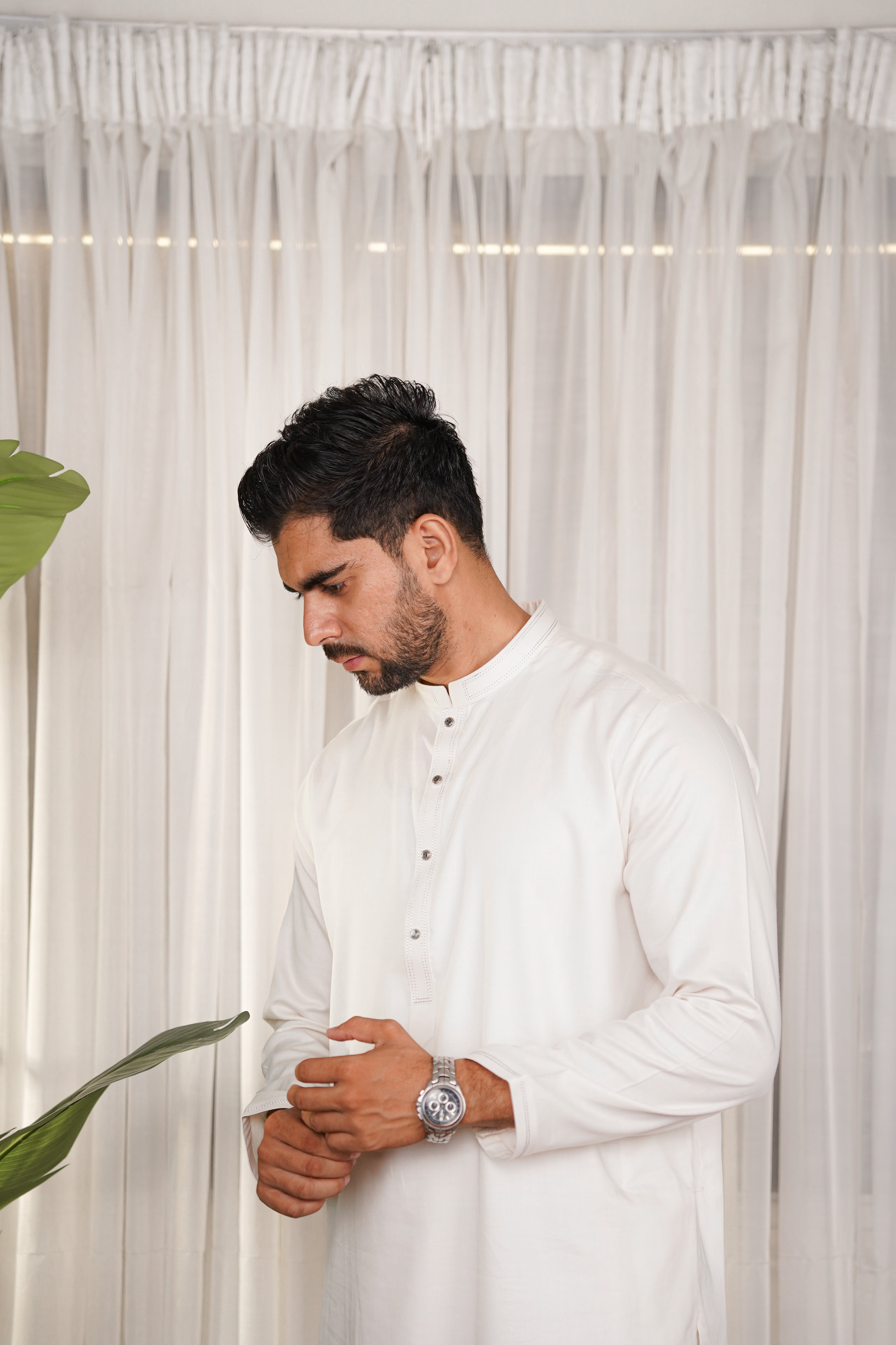 Nadir Ivory Grace - Wash & Wear Kameez Shalwar Set