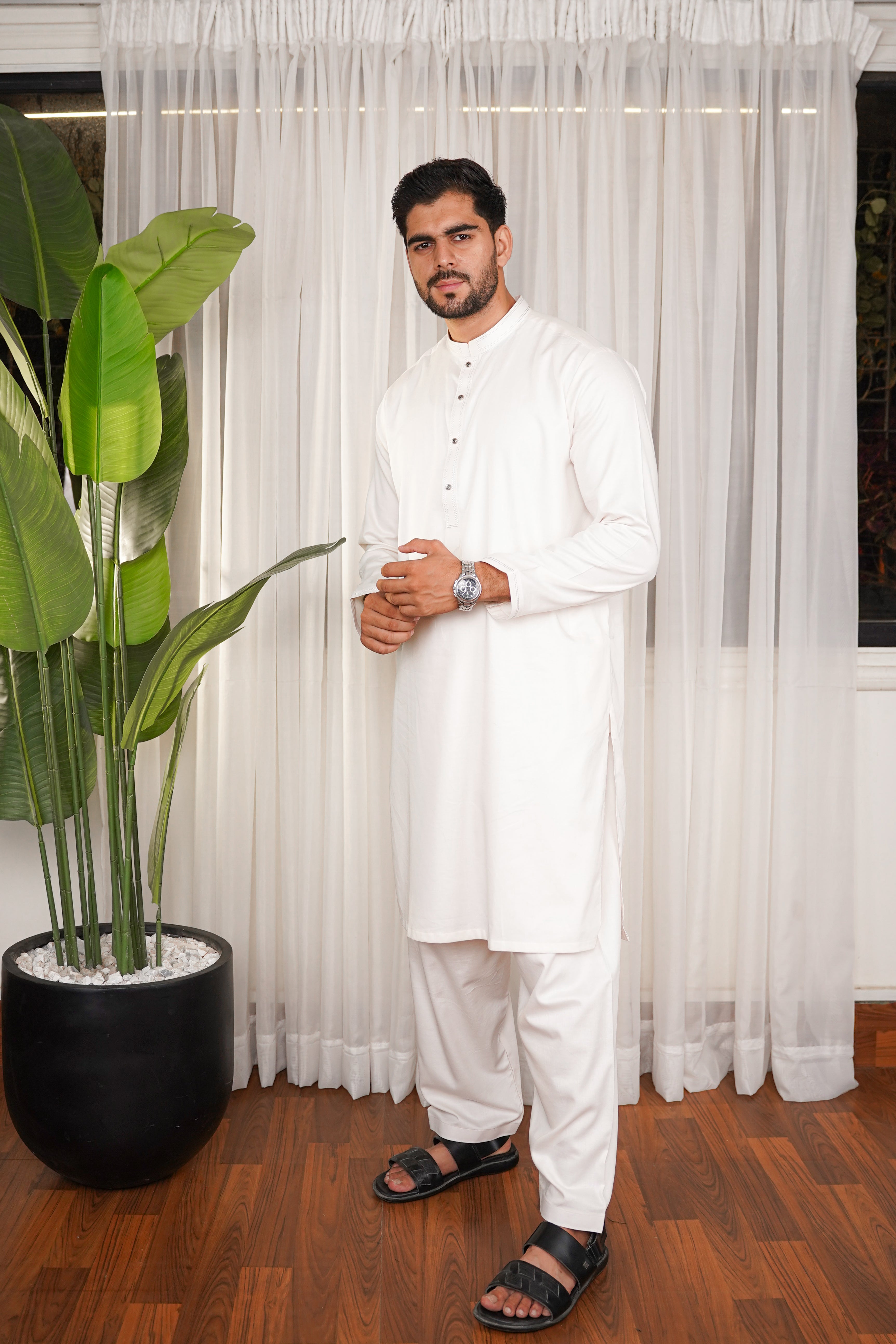Nadir Ivory Grace - Wash & Wear Kameez Shalwar Set