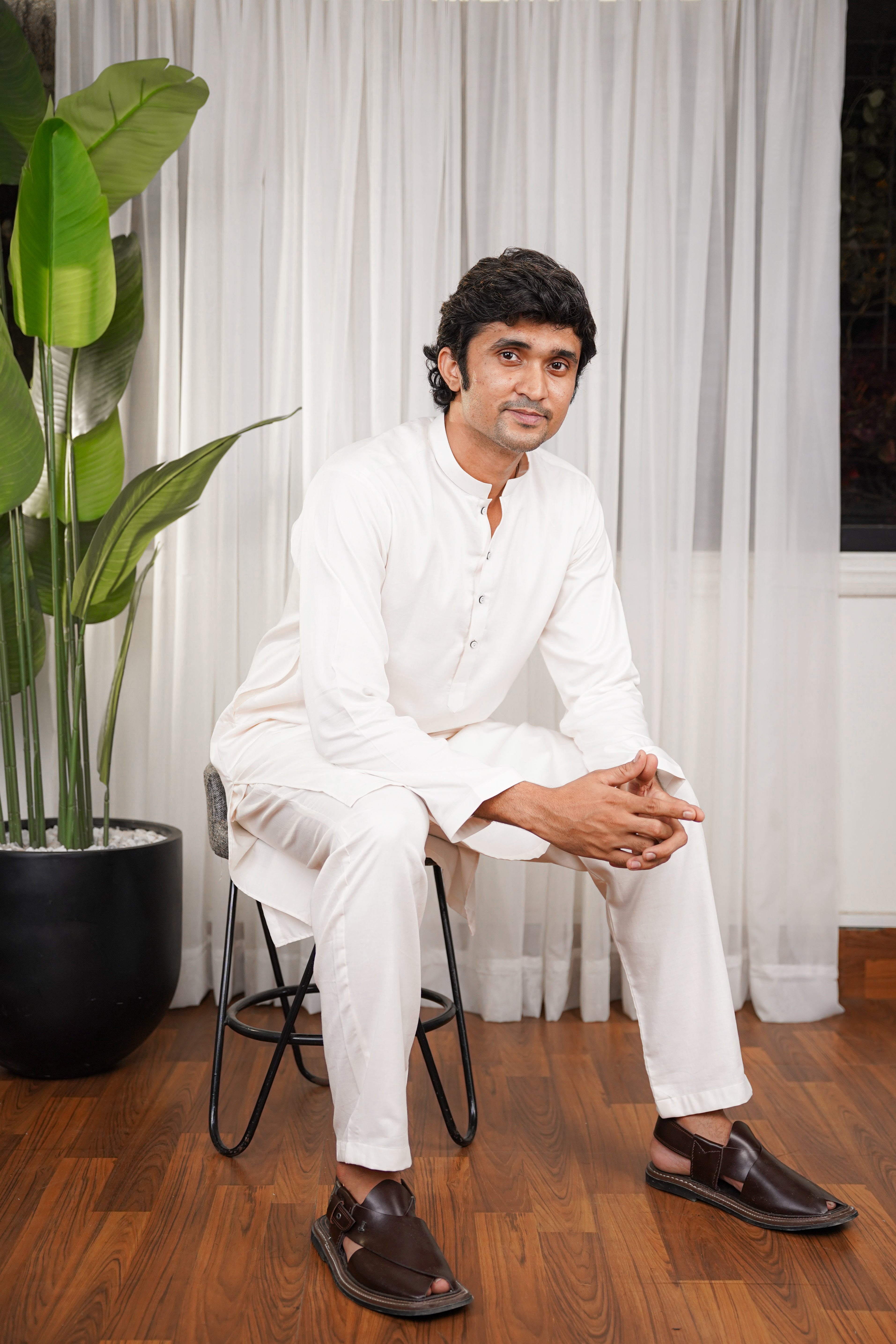 Nadir Classic Off-White - Wash & Wear Kameez Shalwar Set