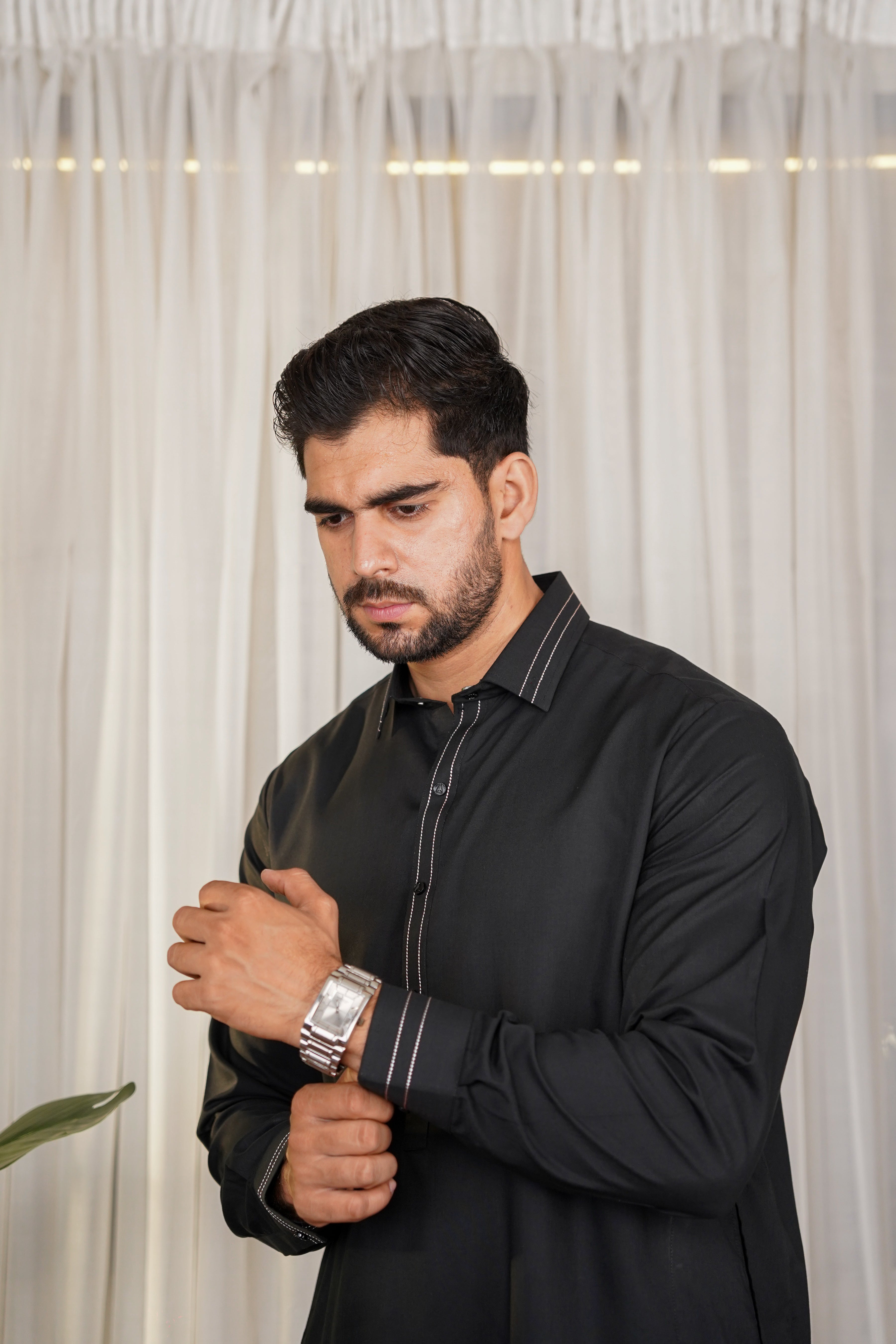 Nadir Midnight Black - Wash & Wear Kameez Shalwar Set
