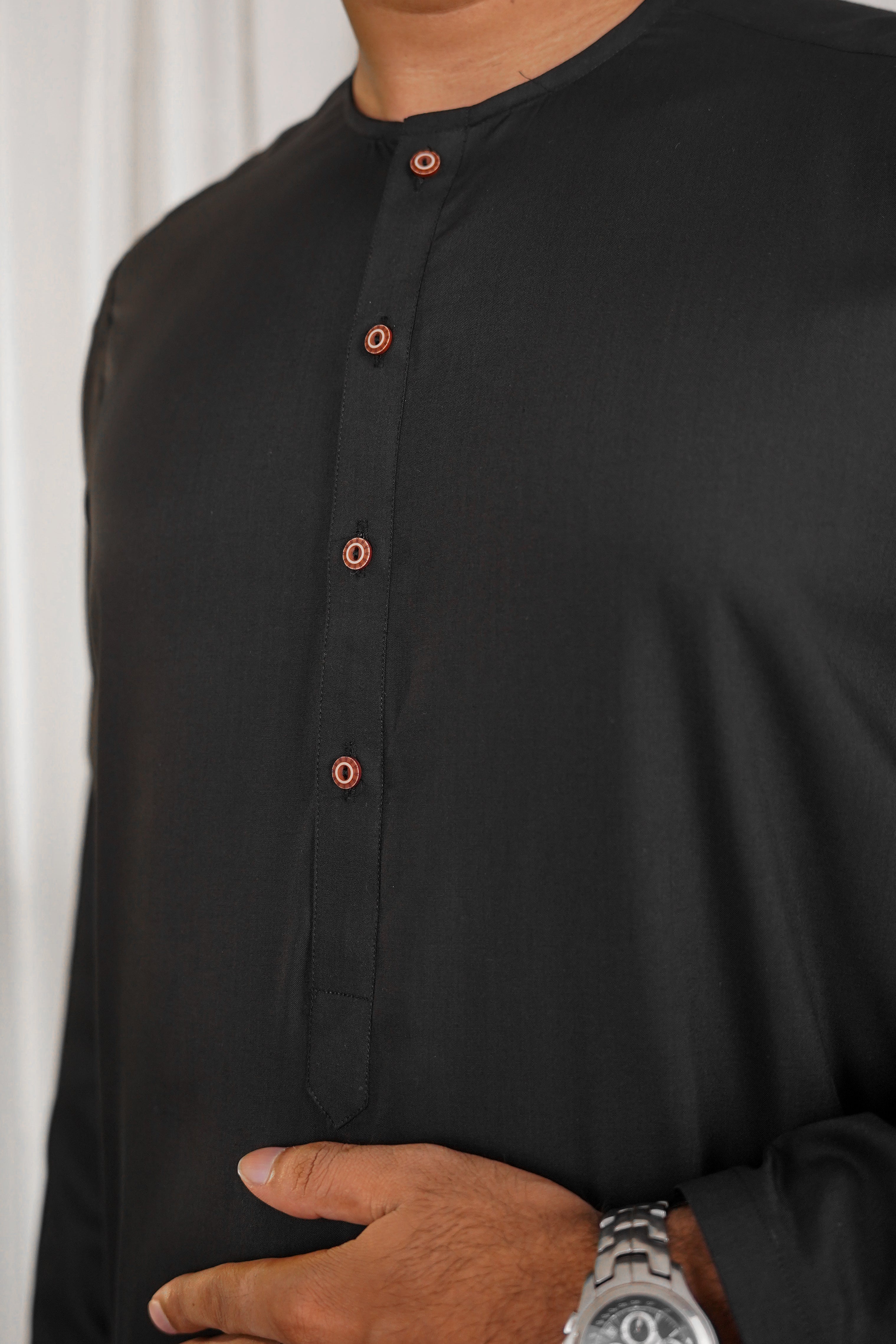 Nadir Classic Black - Wash & Wear Kurta Pajama Set