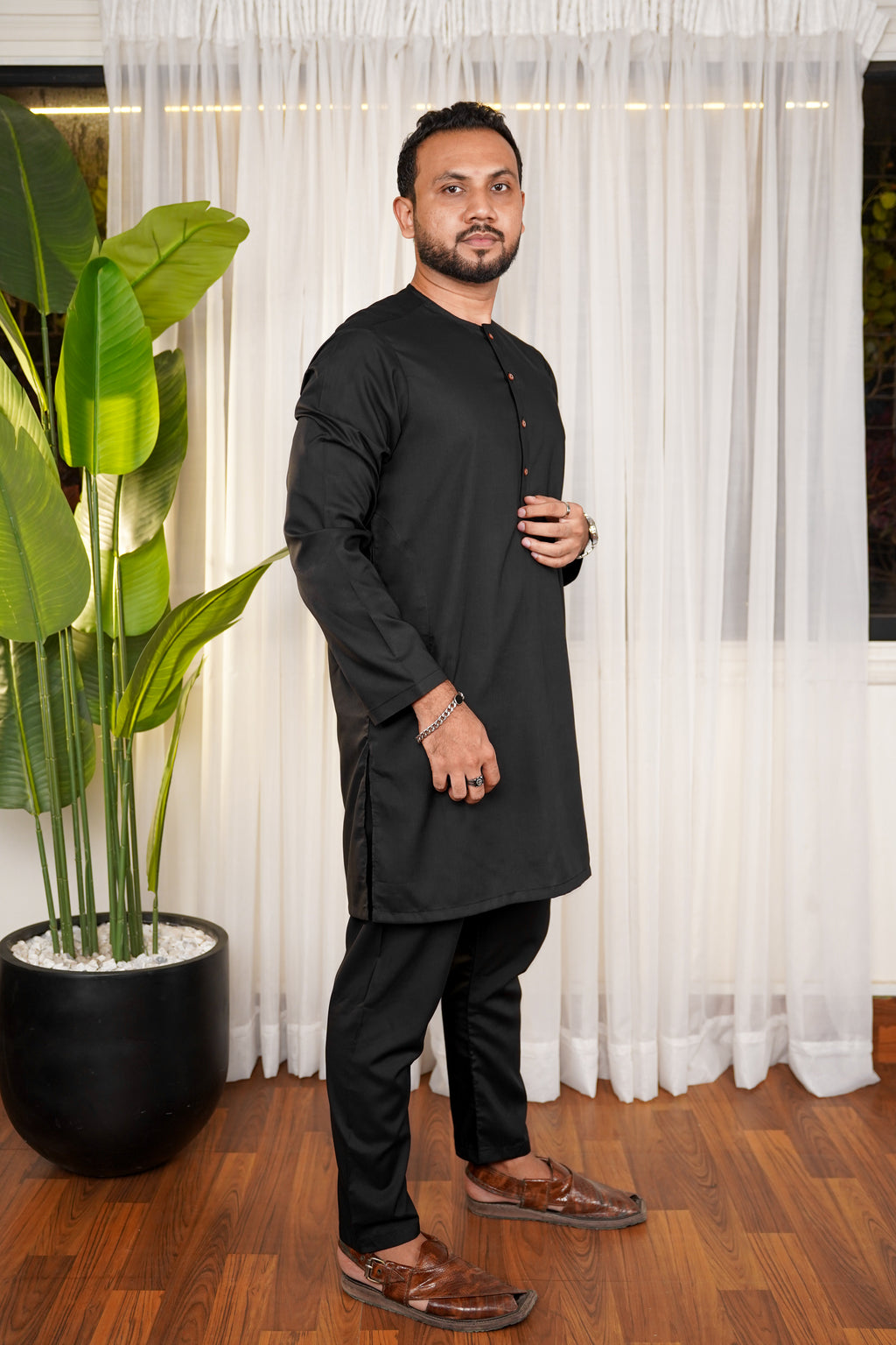 Nadir Classic Black - Wash & Wear Kurta Pajama Set
