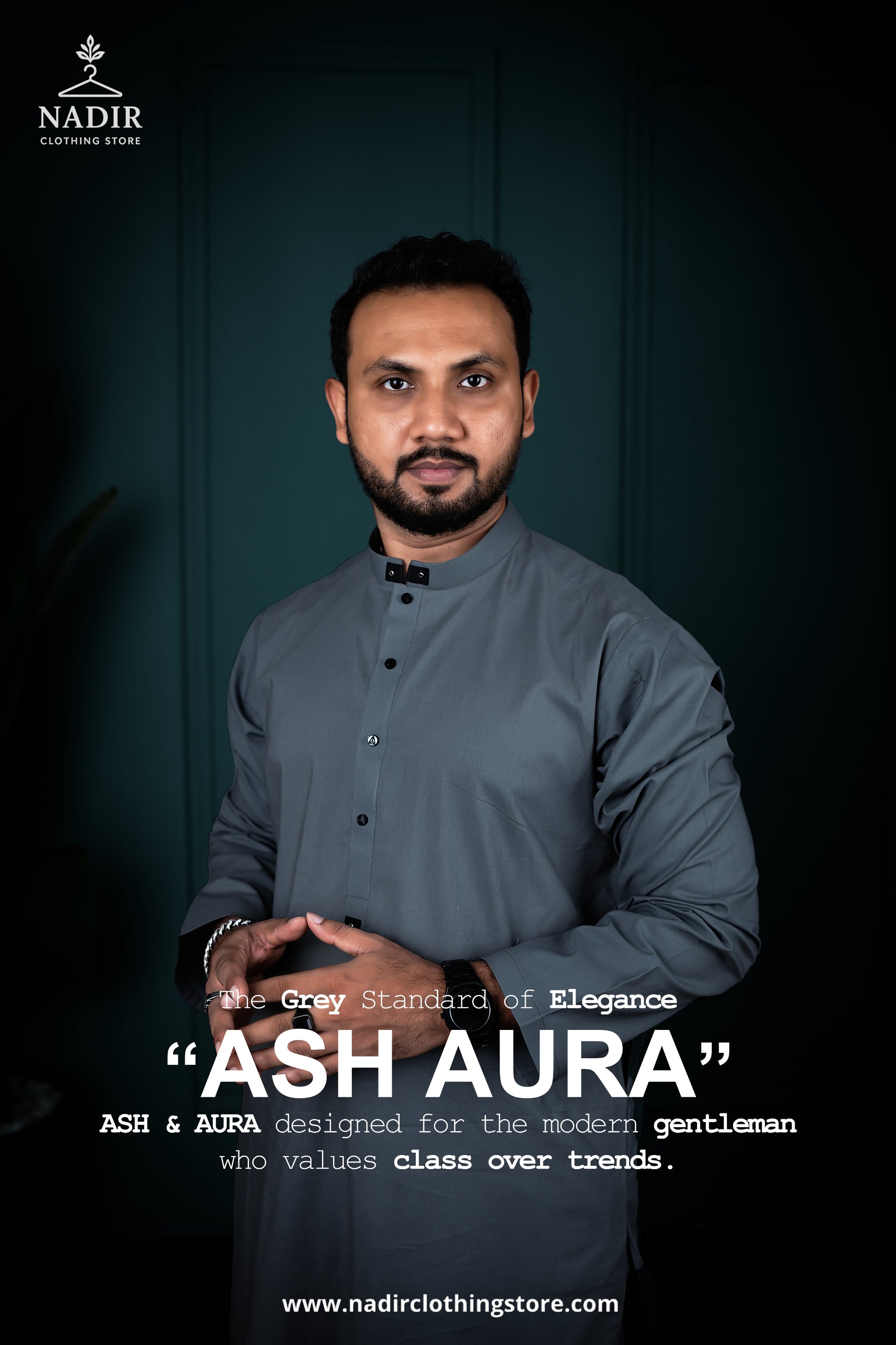 Ash Aura – Men’s Cotton Kameez Shalwar Set | Elegant Attire by NADIR