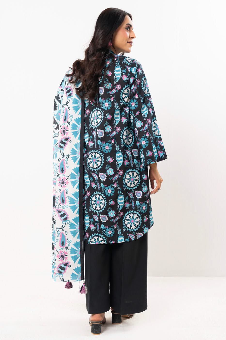 Alkaram | Black - 3PC Lawn Unstitched Suit