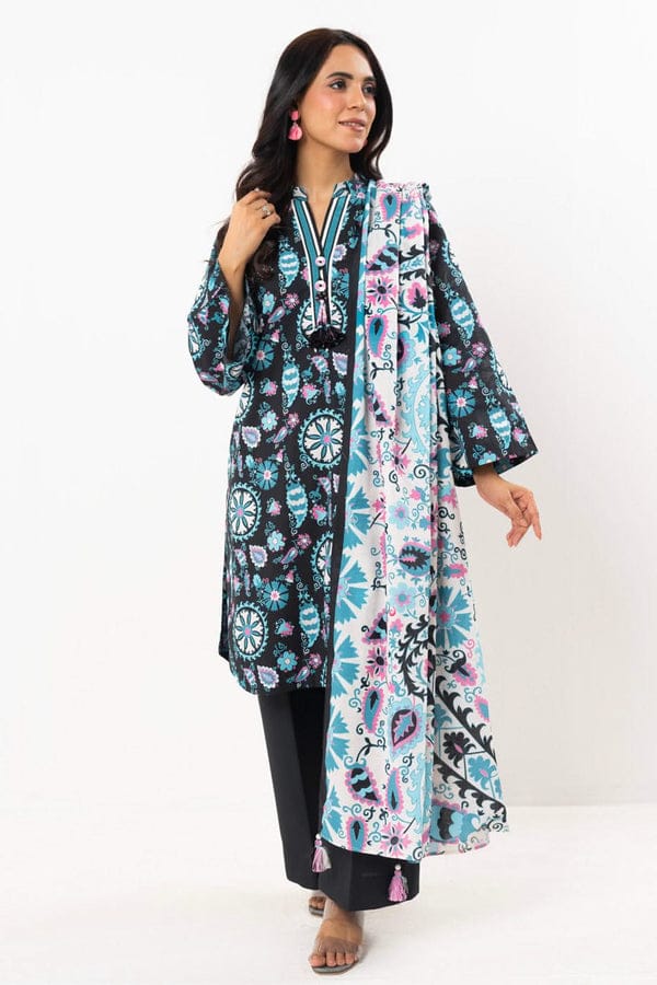 Alkaram | Black - 3PC Lawn Unstitched Suit