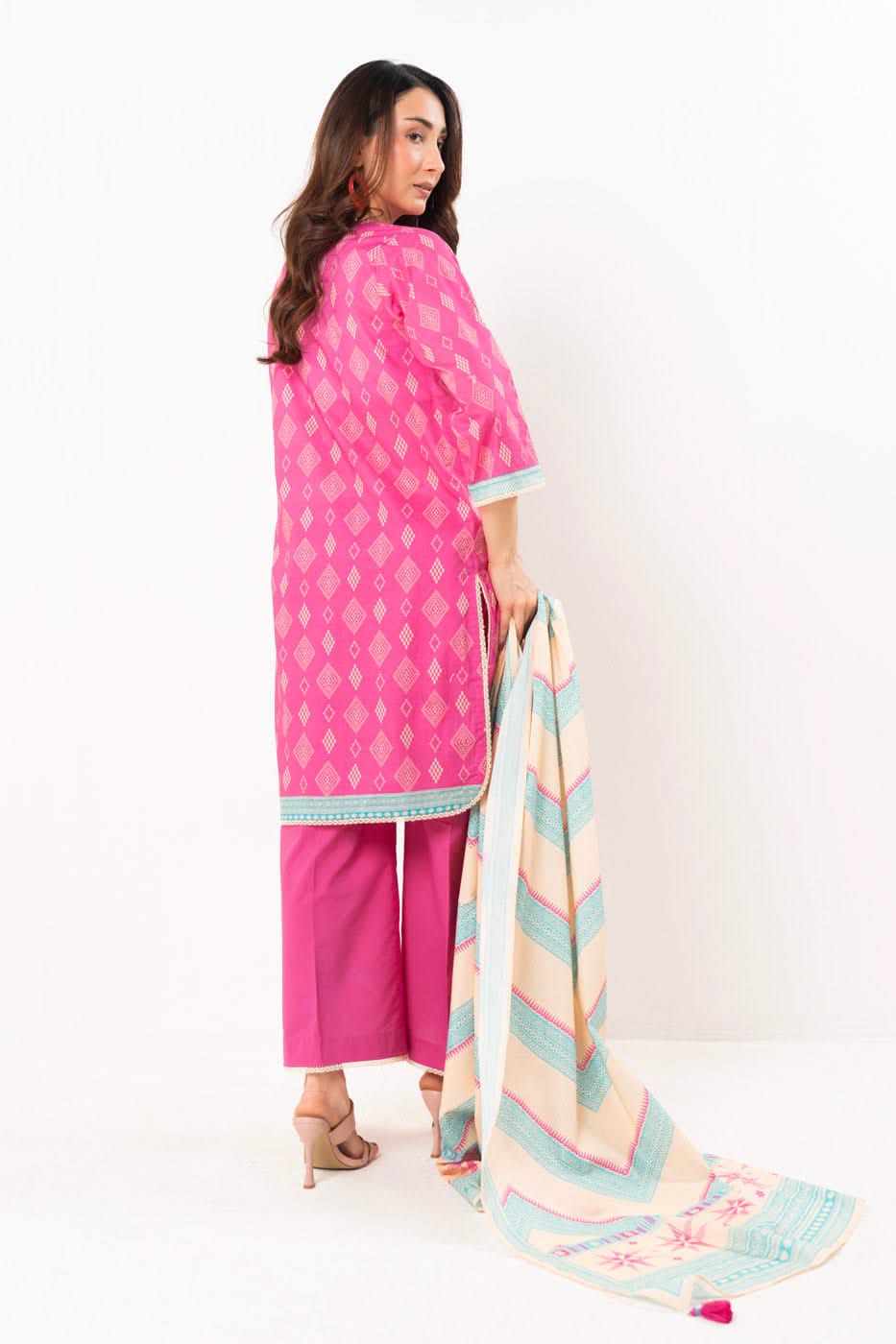 Alkaram | Pink - 3PC Lawn Unstitched Suit