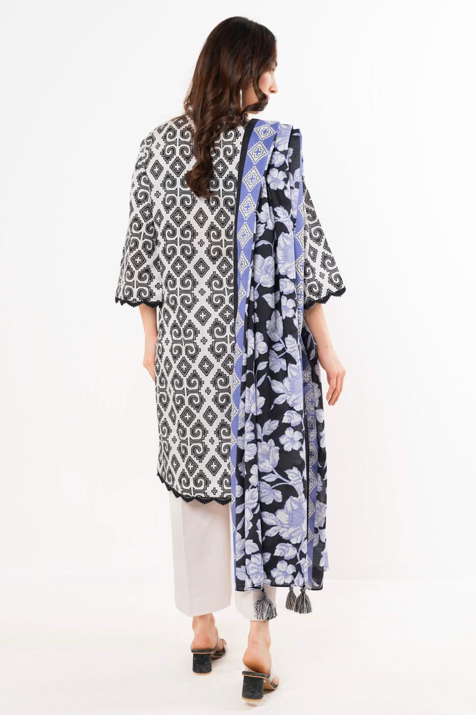 Alkaram | Cream - 3PC Lawn Unstitched Suit