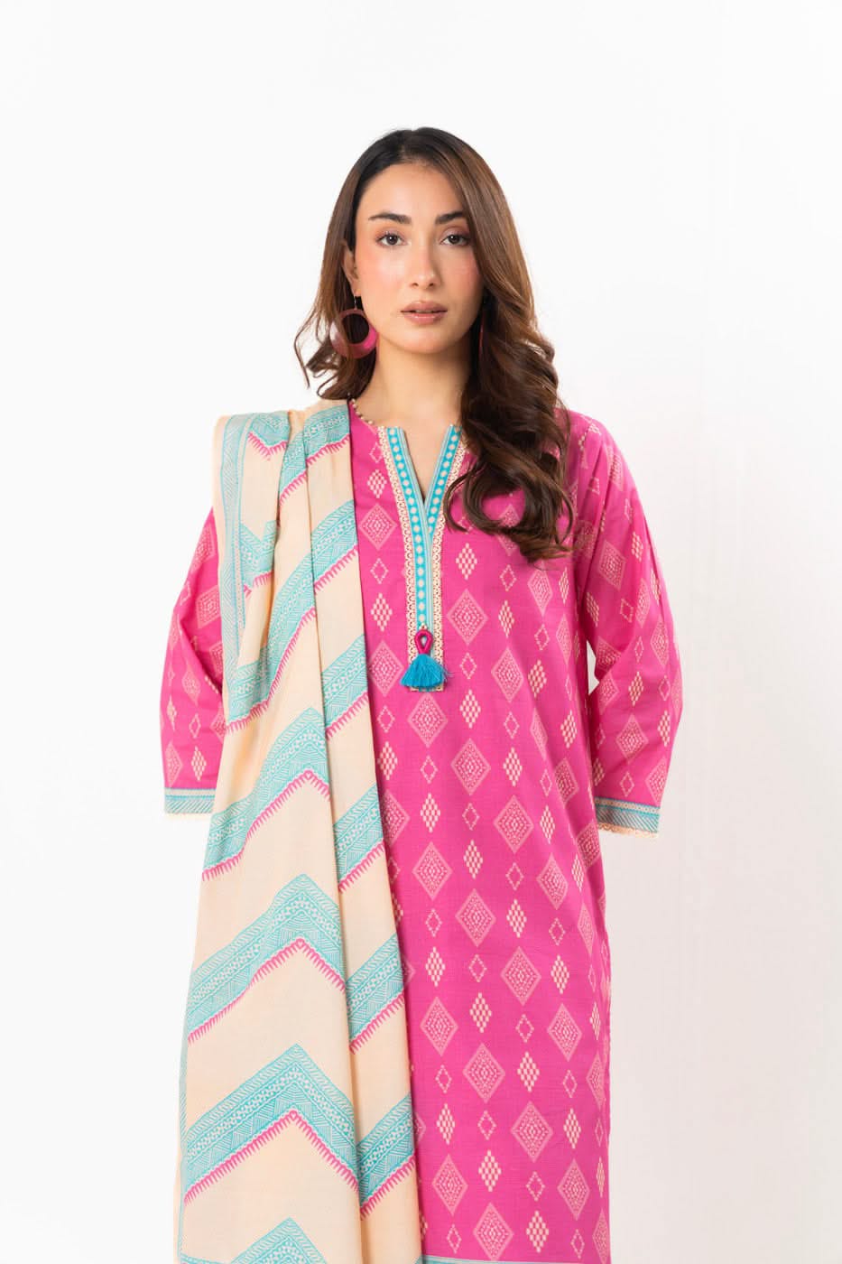 Alkaram | Pink - 3PC Lawn Unstitched Suit