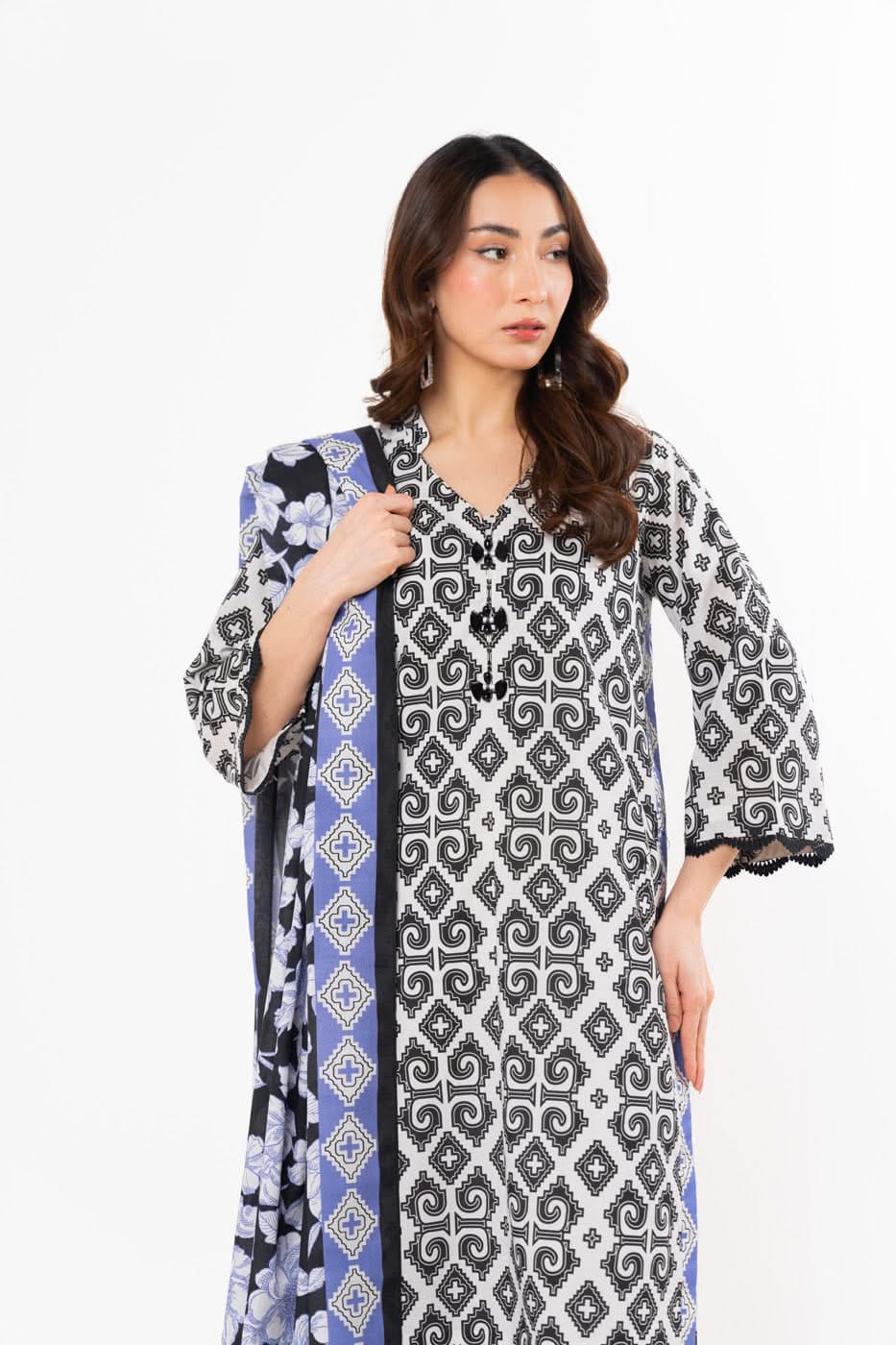 Alkaram | Cream - 3PC Lawn Unstitched Suit