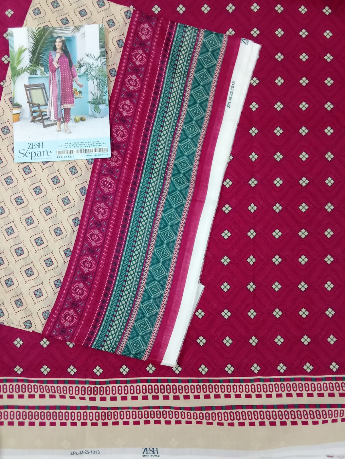Separe by Zesh | Magneta - 3PC Lawn Unstitched Suit