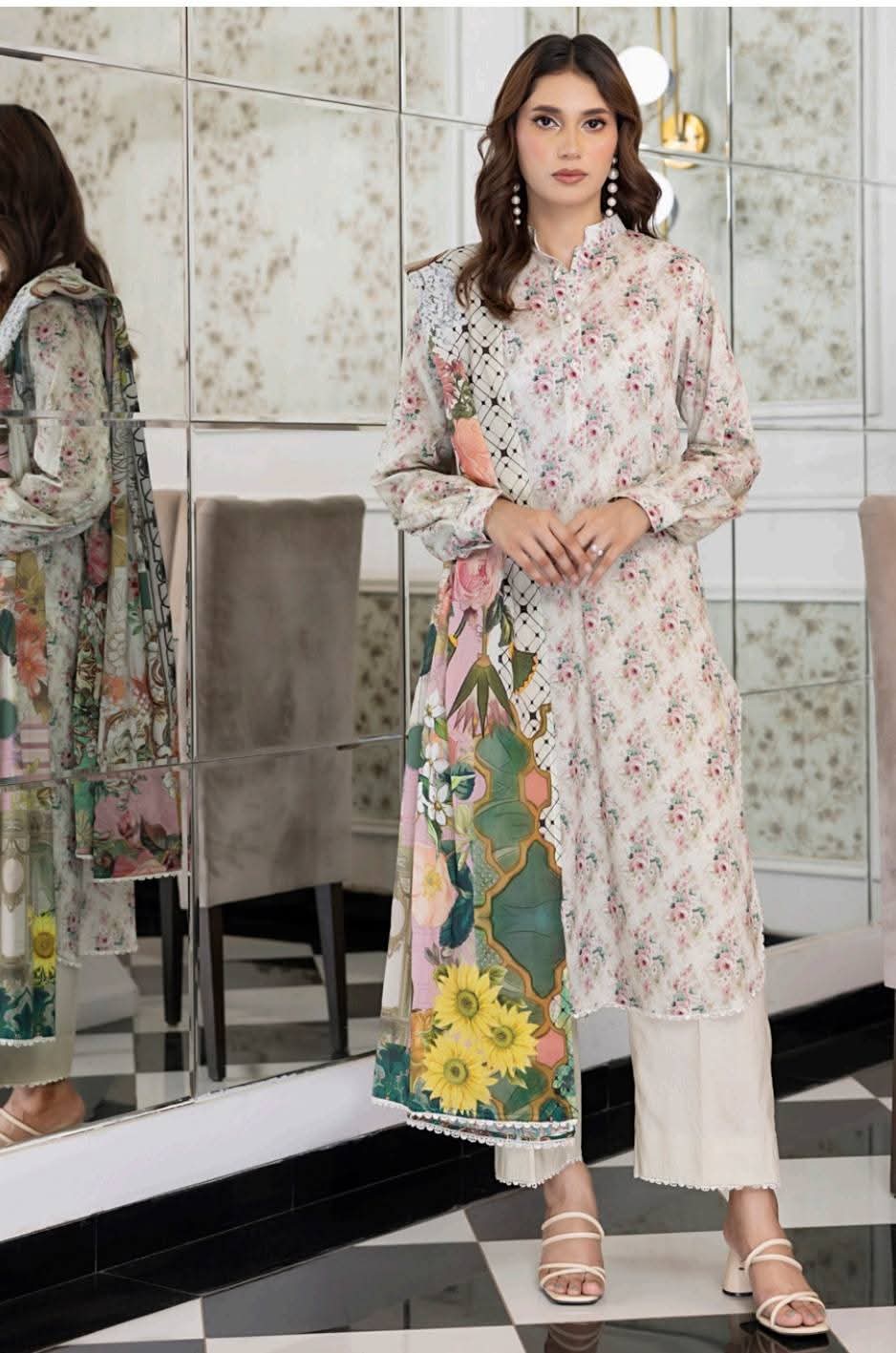 Regalia | Dusty Rose - 3PC Lawn Unstitched Suit