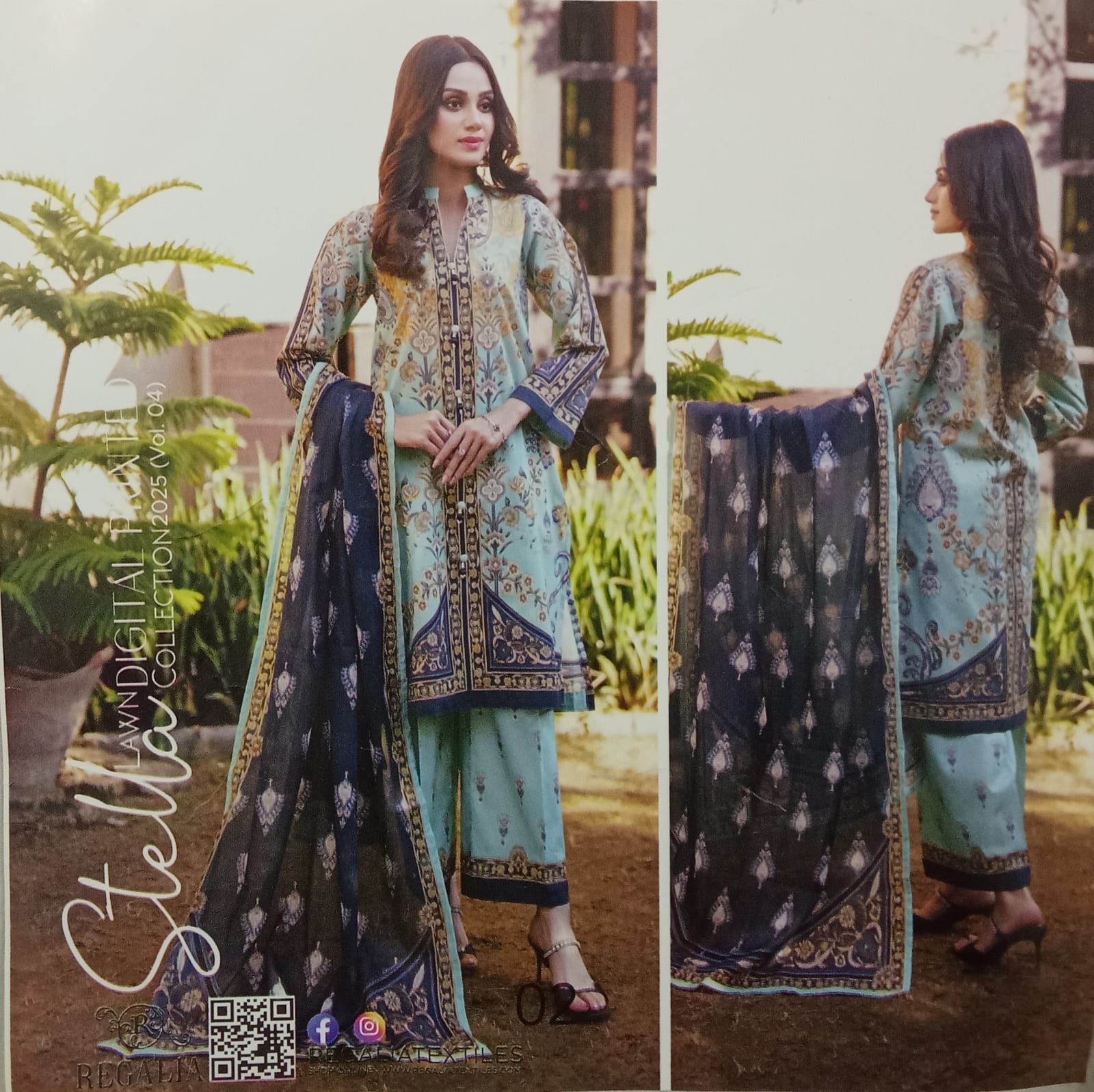 Regalia | Seafoam Green - 3PC Lawn Unstitched Suit