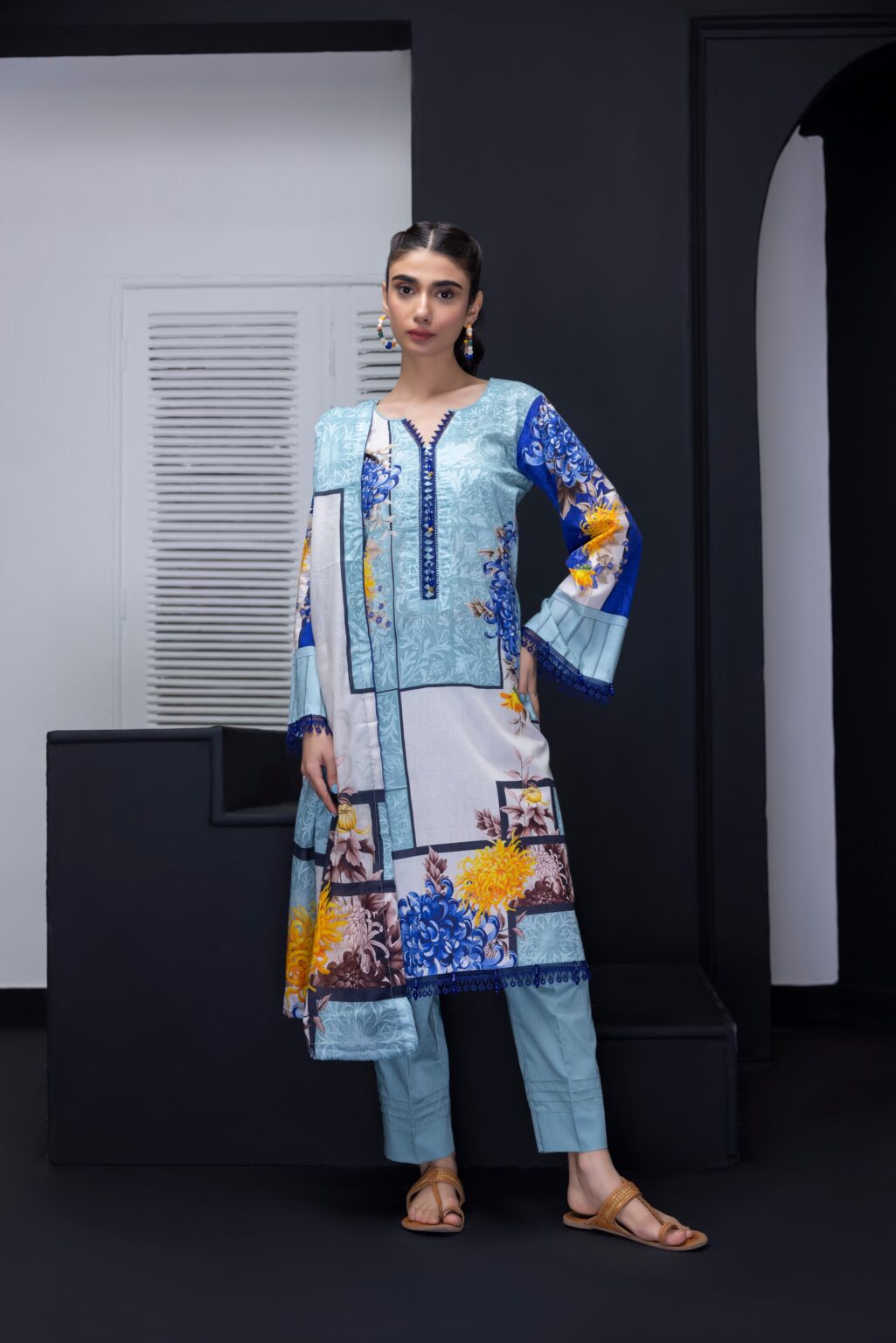 Regalia | Sky Blue - 3PC Lawn Unstitched Suit