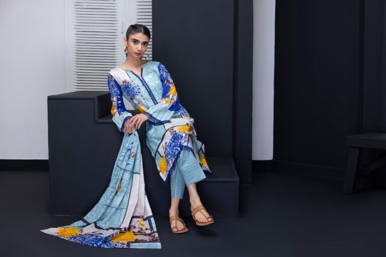 Regalia | Sky Blue - 3PC Lawn Unstitched Suit