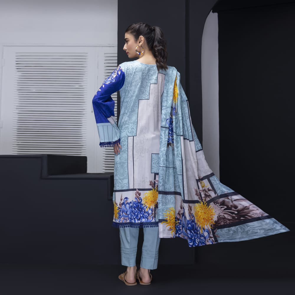 Regalia | Sky Blue - 3PC Lawn Unstitched Suit