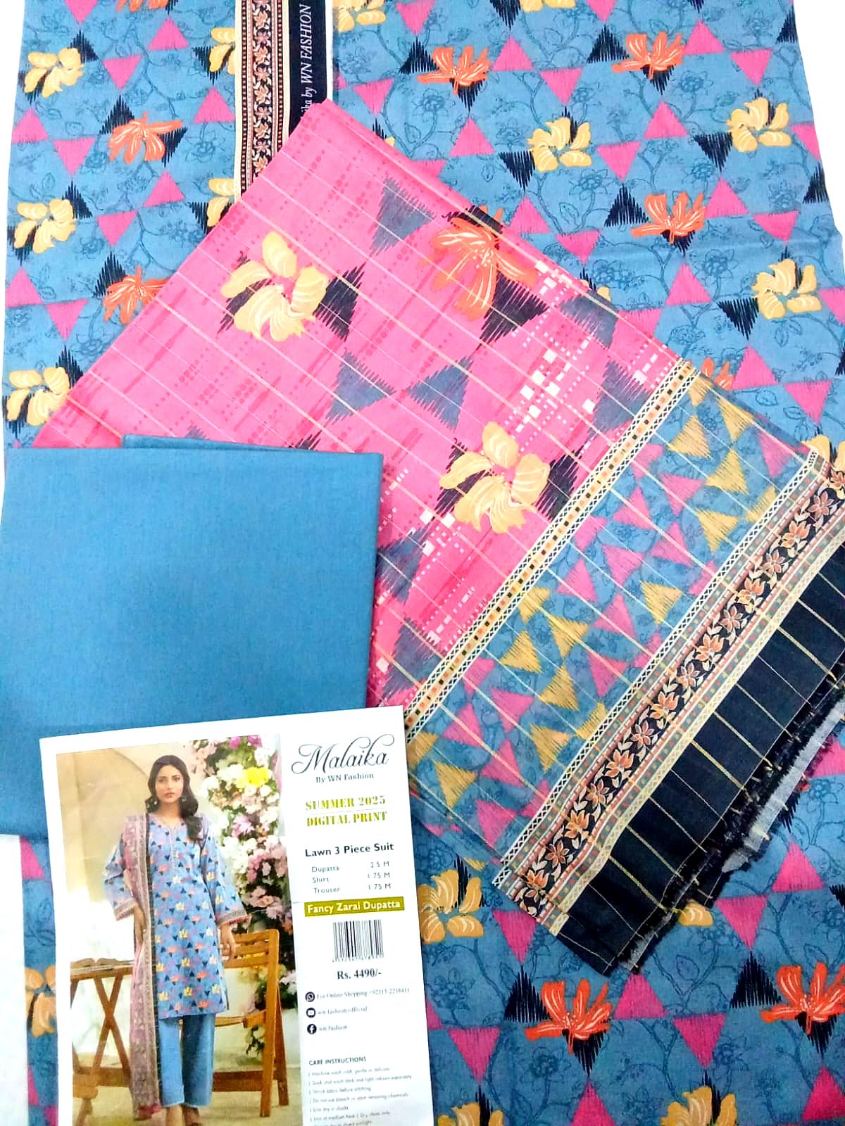 Malaika by WN Fashion | Floral - 3PC Lawn Unstitched Suit