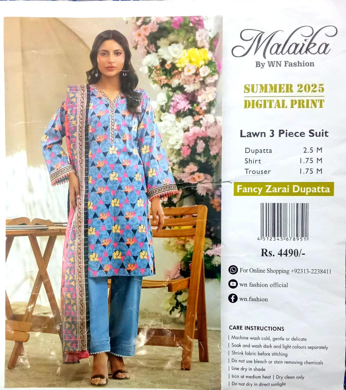 Malaika by WN Fashion | Floral - 3PC Lawn Unstitched Suit